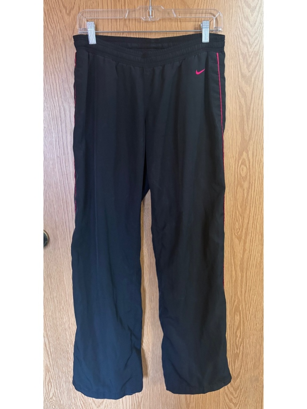 Nike Women’s Black Sweatpants With Pink Stripe - Small